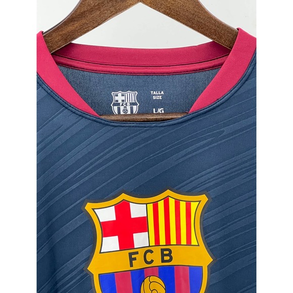 FC Barcelona Soccer Jersey Blue Maroon Short Sleeve Men's Size L - Picture 4 of 6